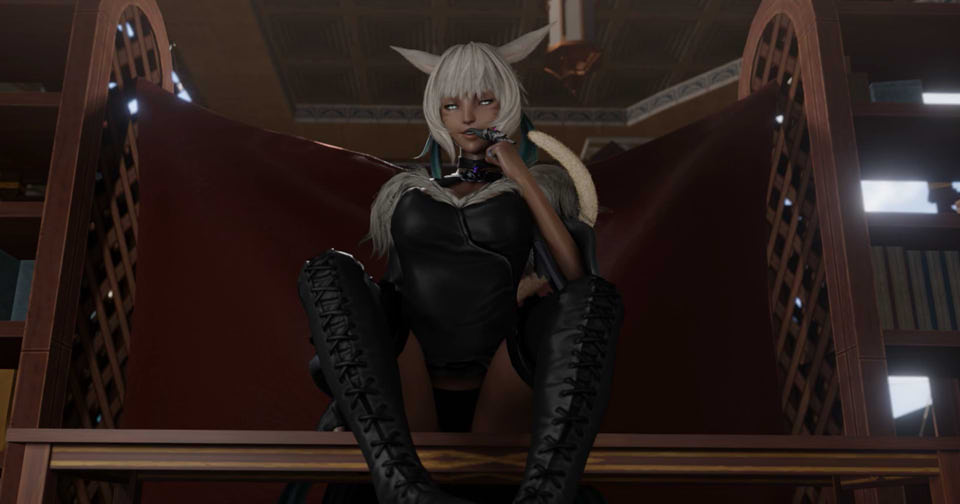 LazyProcrast 3月新作：Y’shtola 雅·修特拉-黑皮猫娘多姿势榨金 2K无修版