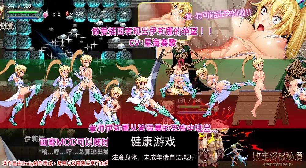 【ACT中文全动态】 败走终极秘境 屈辱的女拳师伊莉娜 DL官方中文版【PC700M】